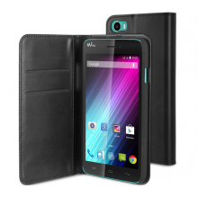  Wallet Folio Función Soporte Negra Wiko Lenny