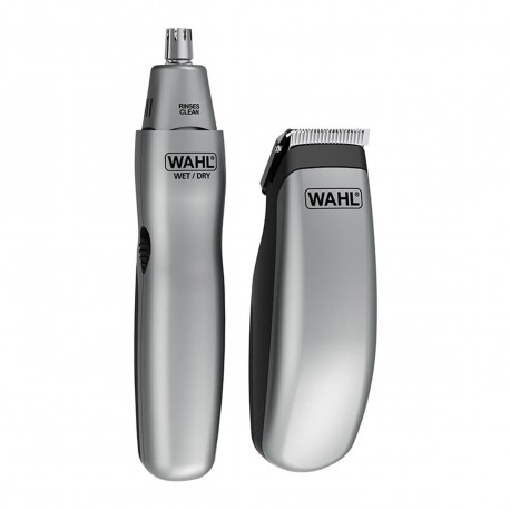 WAHL 09962-1816 Cortabarbas + Recortadora Nariz, Cejas, Orejas KIT de Viaje
