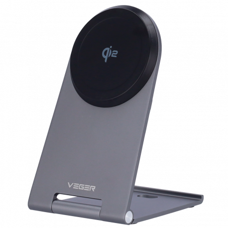 Veger VG-Q7 Cargador Inalámbrico Compatible con MagSafe y Qi2 15W